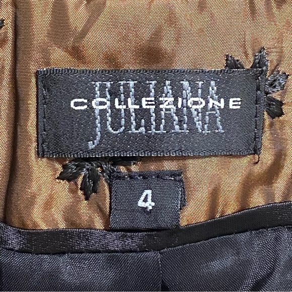 Juliana Collezione Bronze Floral Ruched Brocade Evening Jacket Size 4 - Picture 4 of 5